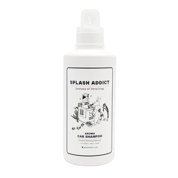 SPLASH ADDICT Aroma Car Shampoo Neutral Car Shampoo Formulated with Aroma Oils, Fine Creamy Foam, Different Dimensional Lubrication, 33.8 fl oz (1,000 ml), Splash Addict, Aroma Car Shampoo Car Wash