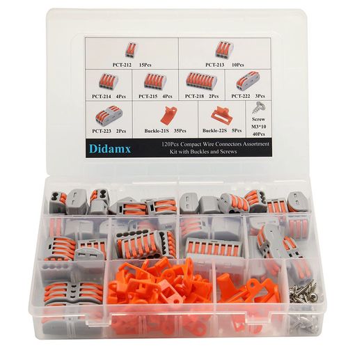 Didamx Lever Wire Connectors Mini Compact Splicing Wire Connector with Brackets and Screws,Quick Electrical Connector Assortment Kit