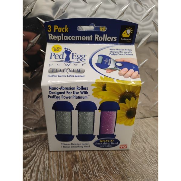 PedEgg Power Refill Replacement Rollers Callus Removal Tool, 3 Pack - NEW SEALED
