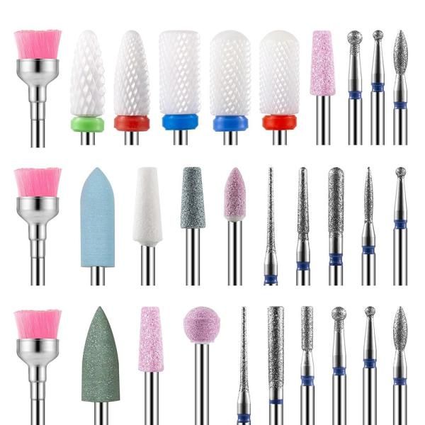 AAGWWW 30pcs Box Nail Clipper Drill Bit DIY Head Nail Oil Japan Store Product