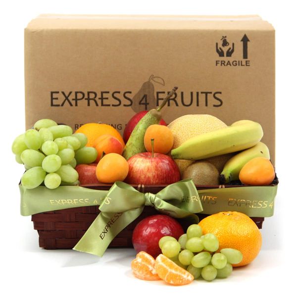 Orchards Delight Fruit Basket - Fruit Gift Baskets and Gift Hampers with Next Day UK delivery with Personal Message attached