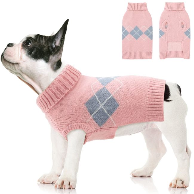 Hundepullover Weste Warmer Mantel, Haustier Weiche Strickwolle Winter Pullover, Haustier Katze Hund Pullover, Winter Hund Mantel Jacke Weste Warmer Haustier Pullover Kleidung für Kätzchen, Pink L