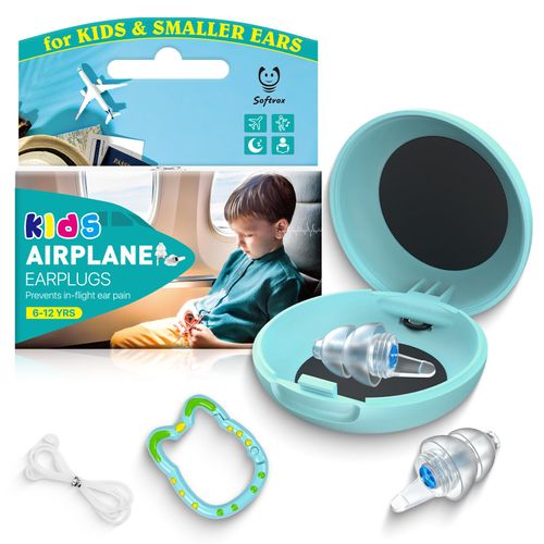 Kids Ear Plugs (6-12 yrs), Travel Earplugs for Flying - Ear Protection for Airplane, Noise Sensitivity, Focus, Loud Events, Study, Play, Hearing Protection