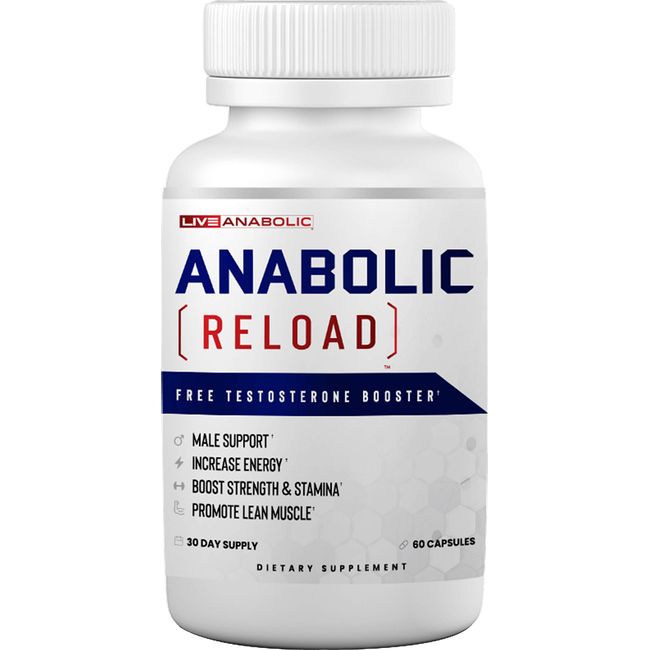 LiveAnabolic - Anabolic Reload - Vitamin D Source - 60 Capsules, 30-Day Supply - Helps Improve Energy Levels, Strength, and Stamina - Supports Lean Muscle Development - with Ashwagandha and Forskolin