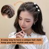 Three Flower Side Hair Clips, 4Pcs Double Braided Hair Clip with 2 Hair Ties Clover Hair Clip Star Weaving Sectioning Hair Clips Flower Hair Clip for Women Girls