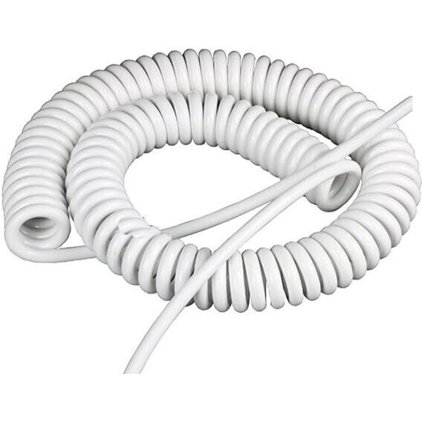 spiral curl coiled cord cable 3 wires 18AWG white steering wheel drag race