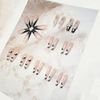 Carufin 24Pcs Crown Lips Long Coffin Nail Shining Heart French Fake Nails Acrylic False Nail Press on Nails Ballet False Nails for Women Girls (B)