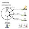 Musiclily Pro 2Pcs Black 1/4" Steel Knurled Dome Universal Guitar Control Knobs