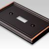 Amerelle 149TTDB Chelsea Wallplate, 2 Toggle, Aged Bronze
