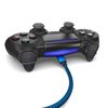 PAXO 2x 2m charging cable for PS4 controller, micro USB charging cable, micro USB cable, nylon, micro USB, cloth jacket, aluminum plug, blue-black