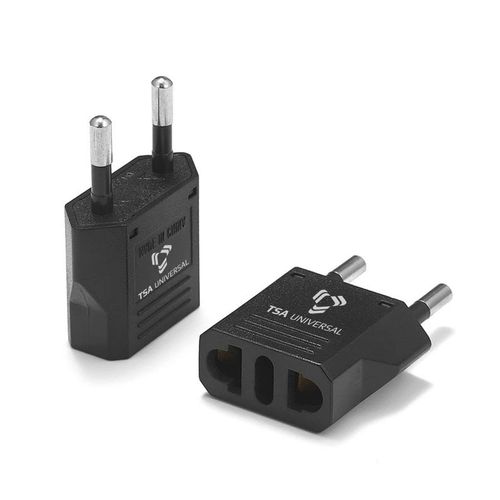 United States to Turkey Travel Power Adapter to Connect North American Electrical Plugs to Turkish Outlets for Cell Phones, Tablets, eReaders, and More (2-Pack, Black)