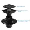 WEBANG 4 Inch Square Shower Floor Drain with Flange,Quadrato Pattern Grate Re...