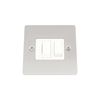 Fused Switch - Satin Matt Chrome - Flat - White Insert Plastic Switch - 13 Amp Switched Fused Spur Unit