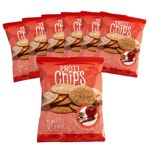 Proti-Thin Barbecue Proti Protein Chips, 14g Protein, Low Calorie, Low Carb, Low Fat, Sugar Free, High Fiber, No Gluten Ingredients, Healthy Snack Chips, 7 Single Serving Bags