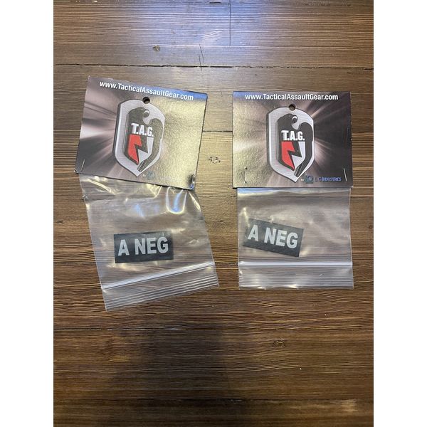 Tactical Assault Gear Tag IR Blood Type A NEG New Lot Of 2