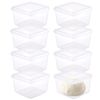 BSTKEY 8 Packs Clear Pizza Dough Proofing Box, Stackable Square Dough Proofing Container Small Dough Proofing Storage Organizer with Lid Candy Cookie Storage Box