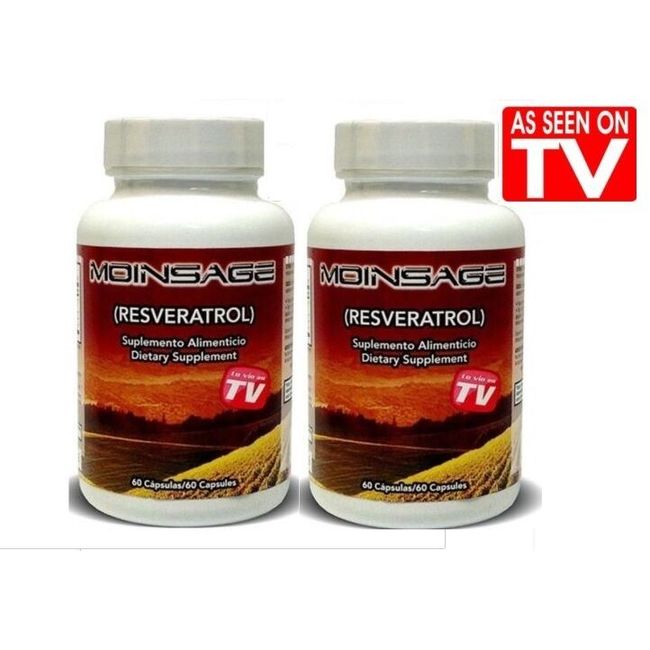 2 MOINSAGE 2 BOTTLES prostata resveratrol ANTIAGING