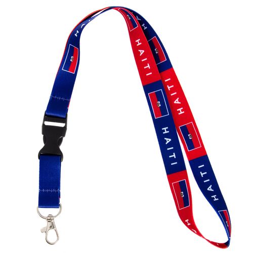Desert Cactus Country of Haiti Lanyard Flag Car Keys ID Badge Holder Keychain Souvenir Haitian Detachable Breakaway Snap Buckle (Lanyard)