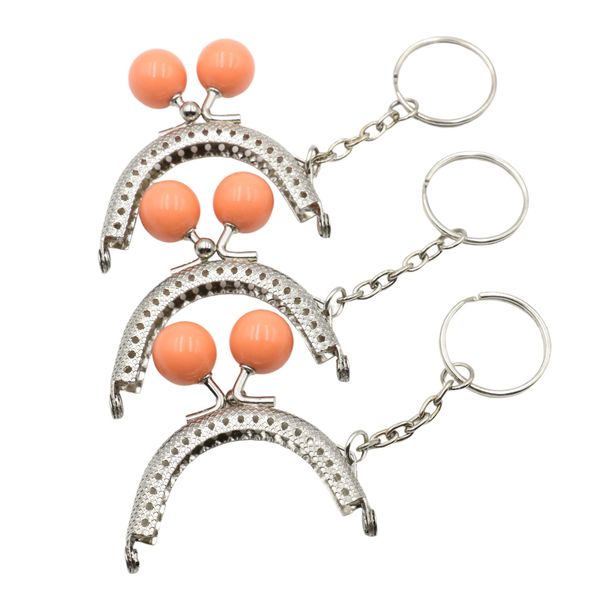 KUKU Koubou Mini Metal Tip, Silver 2.0 inches (5 cm) Wide, Includes Key Ring, Set of 3 (Orange)