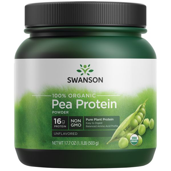 Swanson 100% Certified Organic Pea Protein Powder Non-gmo 1.1 lb Powder