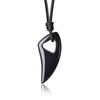 COAI Wolf Tooth Amulet Black Obsidian Necklace for Men