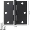 30 Pack Matte Black Door Hinges 3.5 X 3.5 Inch Interior 