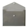 JMS we create smile (Pack of 10) A5 Translucent Grey Colour Document Stud Wallets - Plastic Carry Popper Folders with Snap Button