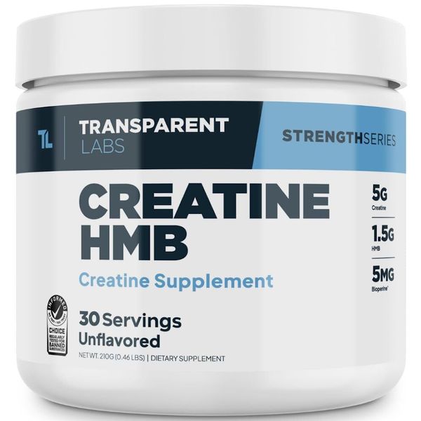 Transparent Labs Creatine HMB Supplement 30 Servings Enhanced Strength Gains