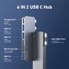 USB C Hub Adapter for MacBook Pro/Air - Multiport Dongle with Thunderbolt 3, USB3.0*3, SD/TF Card Reader