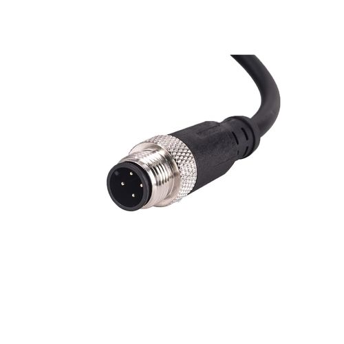 M12 4 Pins Male Connector Cable, Waterproof IP67 Solder Locking System, Brass Gold-Plated Contacts, A Code Straight Aviation Sensor Electrical Cable 250V 4A Industrial Grade Cables (1 Meter)