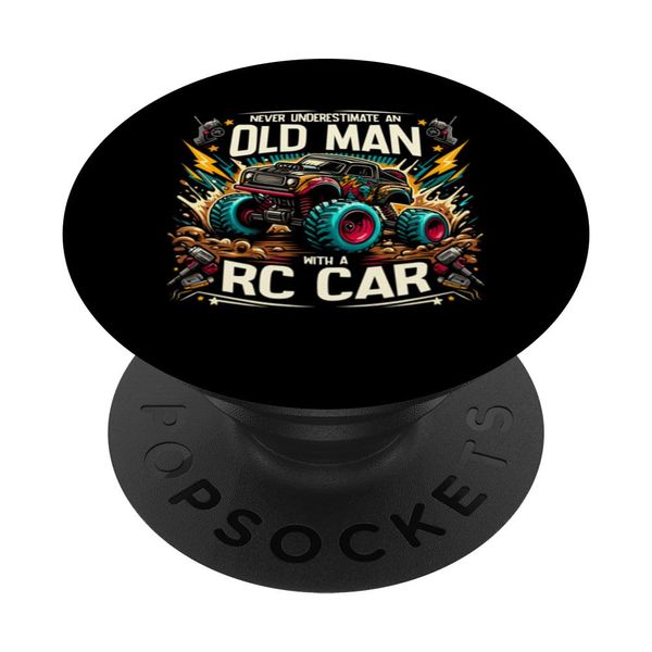 Never Underestimate An Old Man With A RC Car Remote Control PopSockets mit austauschbarem PopGrip