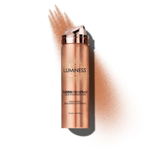 LUMINESS Silk Airbrush Spray Foundation - Full Coverage Foundation - Formula Hydrates & Moisturizes with Hyaluronic Acid, Aloe Vera & Hydrolyzed Silk (Shade - Tan Dark)