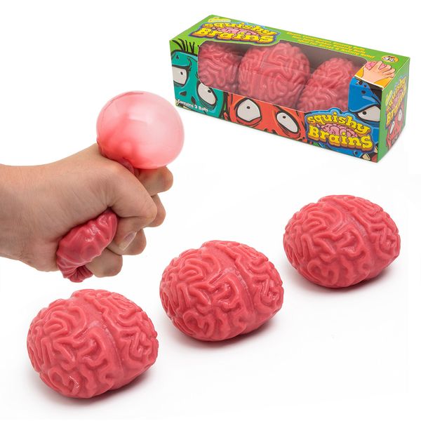 IPIDIPI TOYS Squishy Brain Fidget Splat Balls – Sticky Sensory Stress Relief Toys for Kids and Adults, Bulk Squishy Party Favors, Christmas Stocking Stuffers , Pack of 3