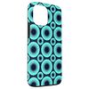 iPhone 13 Pro Max Teal Dark Blue Oceanic Circle Ring Dot Bubble Pattern スマホケース