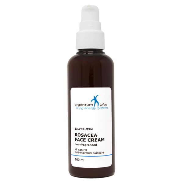 argentum plus - Silber-MSM Rosacea Gesichtscreme 100 ml | Leichte, nicht parfümierte Feuchtigkeitscreme für Rosacea und zu Rötungen neigende Haut