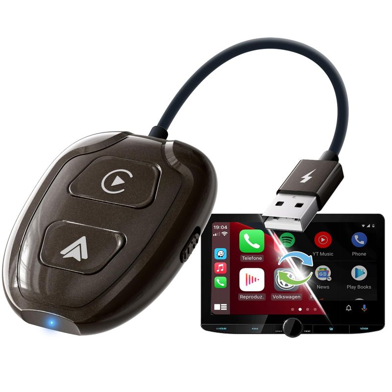 2 in 1 Wireless CarPlay & Android Auto Adapter, Compatible with Wired ...