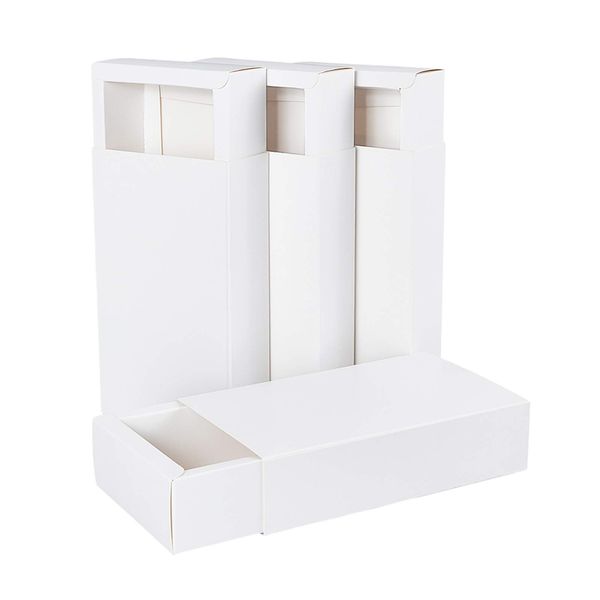 BENECREAT 16 Pack Kraft Paper Drawer Box 6.5x4.5x1.7" Festival Gift Wrapping Boxes Soap Jewelry Candy Weeding Party Favors Gift Packaging Boxes, White