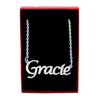 Kigu Gracie Personalized Name Necklace Adjustable Chain - Silver Tone Packaging