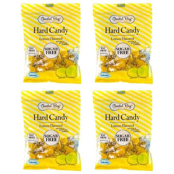 Coastal Bay Confections Hard Candy, Lemon-flavored, Sugar Free,12 Ounces, 4-pk