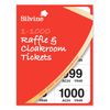 Silvine Cloakroom/Raffle Tickets, Numbered 1-1000 with Security Numbering. Ref 1000 Red