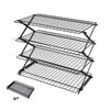 Geesta 2/3/4-Tier Upgraded Collapsible Cooling Rack with Adjustable 3 Setting Design Stackable Roasting Cooking Drying Wire Cooling Rack for Cookies Baking Gifts for Women