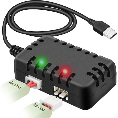 SCX24 2S Rechargeable Batteries 7.4V Lipo Battery 1400mAh +Balance Charger Cable