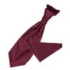 DQT Solid Check Plain Formal Wedding Scrunchie Cravat & Pocket Square Set for Men in Burgundy