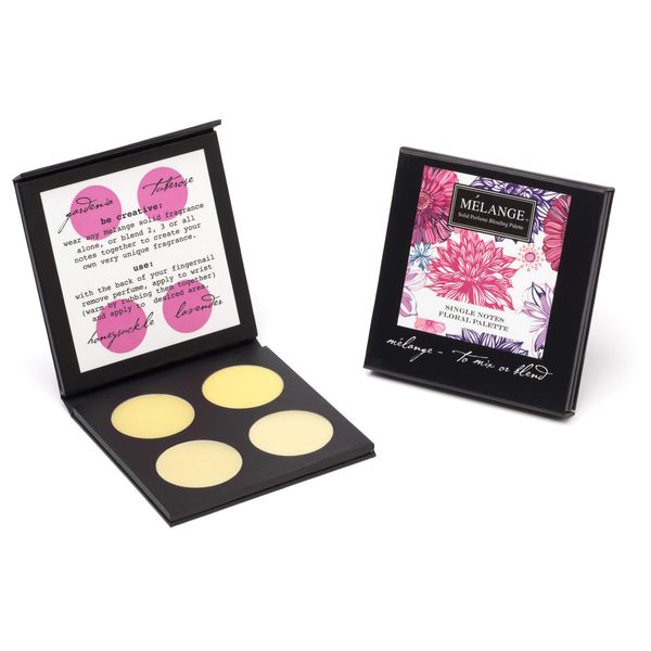 Melange Single Note Floral Solid Perfume Palette .69 ounces (Single Note Floral Set)