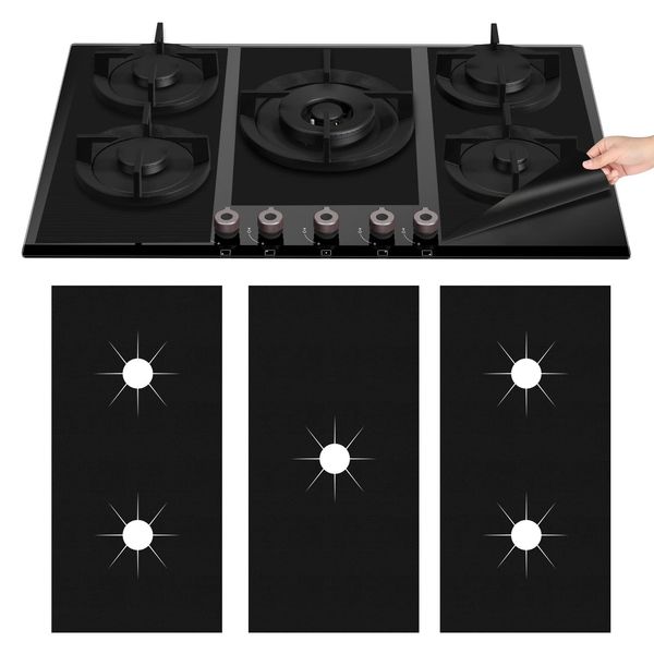 Finetoknow Gas Hob Covers Gas Stove Cover Gas Range Protectors Gas Hob Mat Reusable Non-Stick 52.8 * 78CM Free Cutting High Temperature Resistant Hob Protector for Gas Cookers