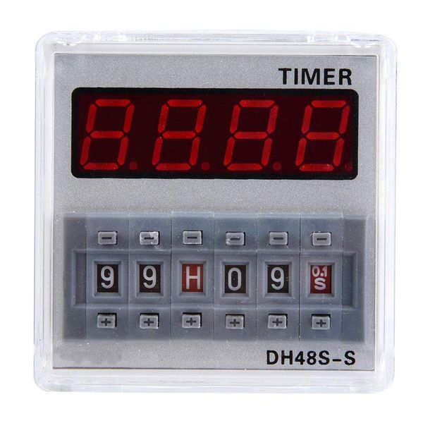 Programmable Delay Time Relay 0.1S-99H 8-Pin DH48S-S 12V/24V/380V Digital LCD Display Timer (12V AC/DC)