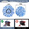 2-Tank System Spin Mop Replacement Head, 3 Pack Mop Head Replacement Compatible RinseClean System, Microfiber, Machine Washable, Easy to Replace and Deep Cleaning