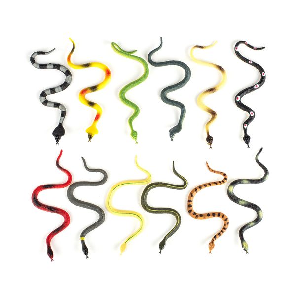 Hands On Learning Realistic Viper Snake Animal Figures, 1-Dozen, 6-Inch