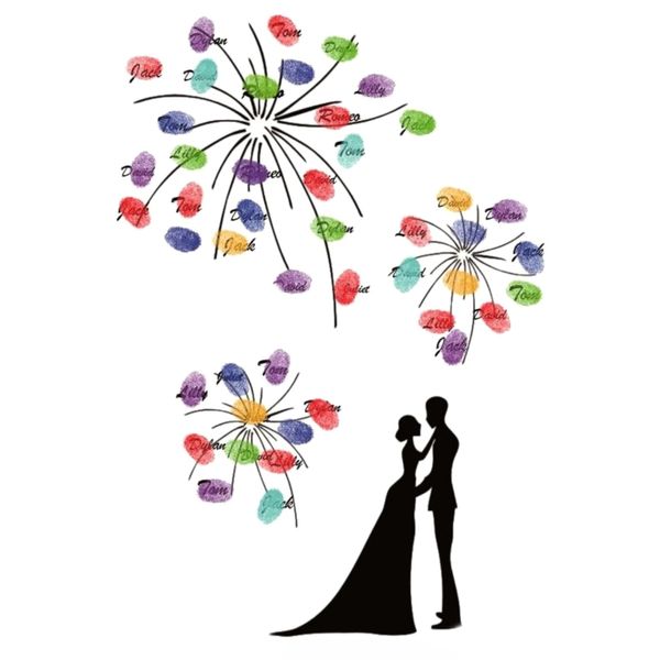 XP Design Wedding Tree Wedding Fingerprint Tree Thumbprint Signature Art Guest Book Welcome Board A3 Size (Sparkling A3)