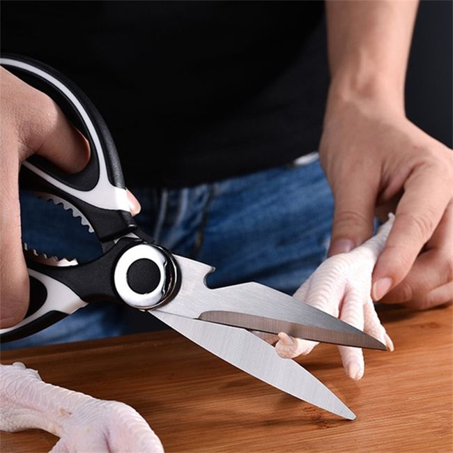 1pc Stainless Steel Kitchen Food Scissors, Multifunctional Strong Bone  Shears For Fish, Chicken Etc.